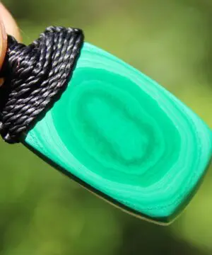 Malachite Necklace,Malachite Pendant, Elven Jewelry, crystal healing jewellery,Australian made Macrame Cord, Green stone talisman