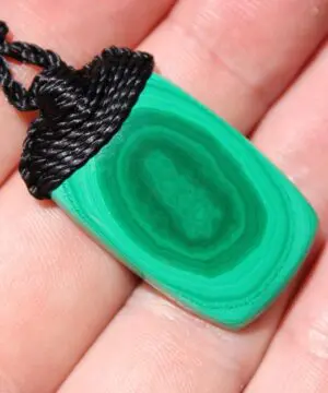 Malachite Necklace,Malachite Pendant, Elven Jewelry, crystal healing jewellery,Australian made Macrame Cord, Green stone talisman