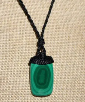 Malachite Necklace,Malachite Pendant, Elven Jewelry, crystal healing jewellery,Australian made Macrame Cord, Green stone talisman