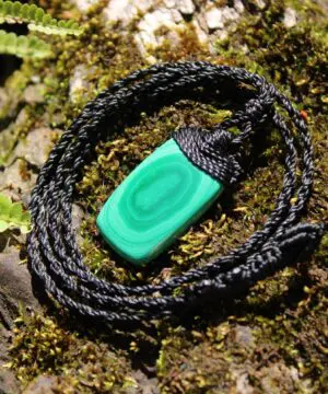 Malachite Necklace,Malachite Pendant, Elven Jewelry, crystal healing jewellery,Australian made Macrame Cord, Green stone talisman