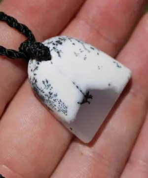 Merlinite Pendant,Dendritic Opal,Dendrite Opal Necklace,Agate necklace,Australian made Macrame Cord,Healing stone Jewelry