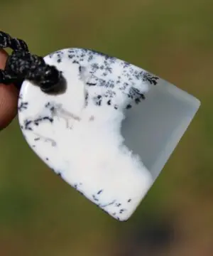 Merlinite Pendant,Dendritic Opal,Dendrite Opal Necklace,Agate necklace,Australian made Macrame Cord,Healing stone Jewelry