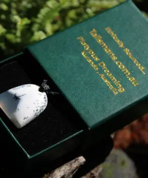 Merlinite Pendant,Dendritic Opal,Dendrite Opal Necklace,Agate necklace,Australian made Macrame Cord,Healing stone Jewelry