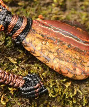 Koroit Boulder Opal Necklace • Australian Solid Opal Pendant • Hand-Polished Crystal Talisman • Australian made handwoven tropical cord