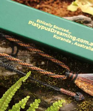 Koroit Boulder Opal Necklace • Australian Solid Opal Pendant • Hand-Polished Crystal Talisman • Australian made handwoven tropical cord