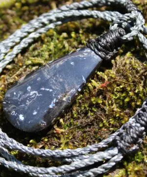 Elven Petrify Palmwood Pendant, Petrified Fossil Birds Eye Palm Root Necklace, Healing Jewelry, Australian handmade tropical cord