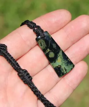Kambaba Jasper Necklace • Stromatolite Fossil Pendant • Ancient Algae Talisman • Tribal Healing Jewelry • Australian Handmade Tropical Cord