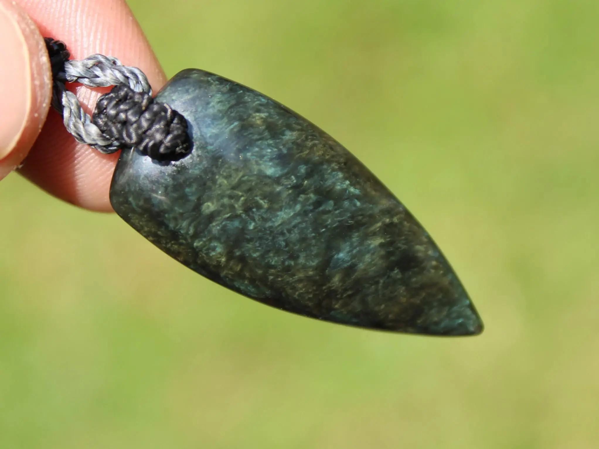 American Elven Rainbow Obsidian Pendant • Volcanic Glass Necklace • Healing Tribal Talisman • Australian Handmade Tropical Cord