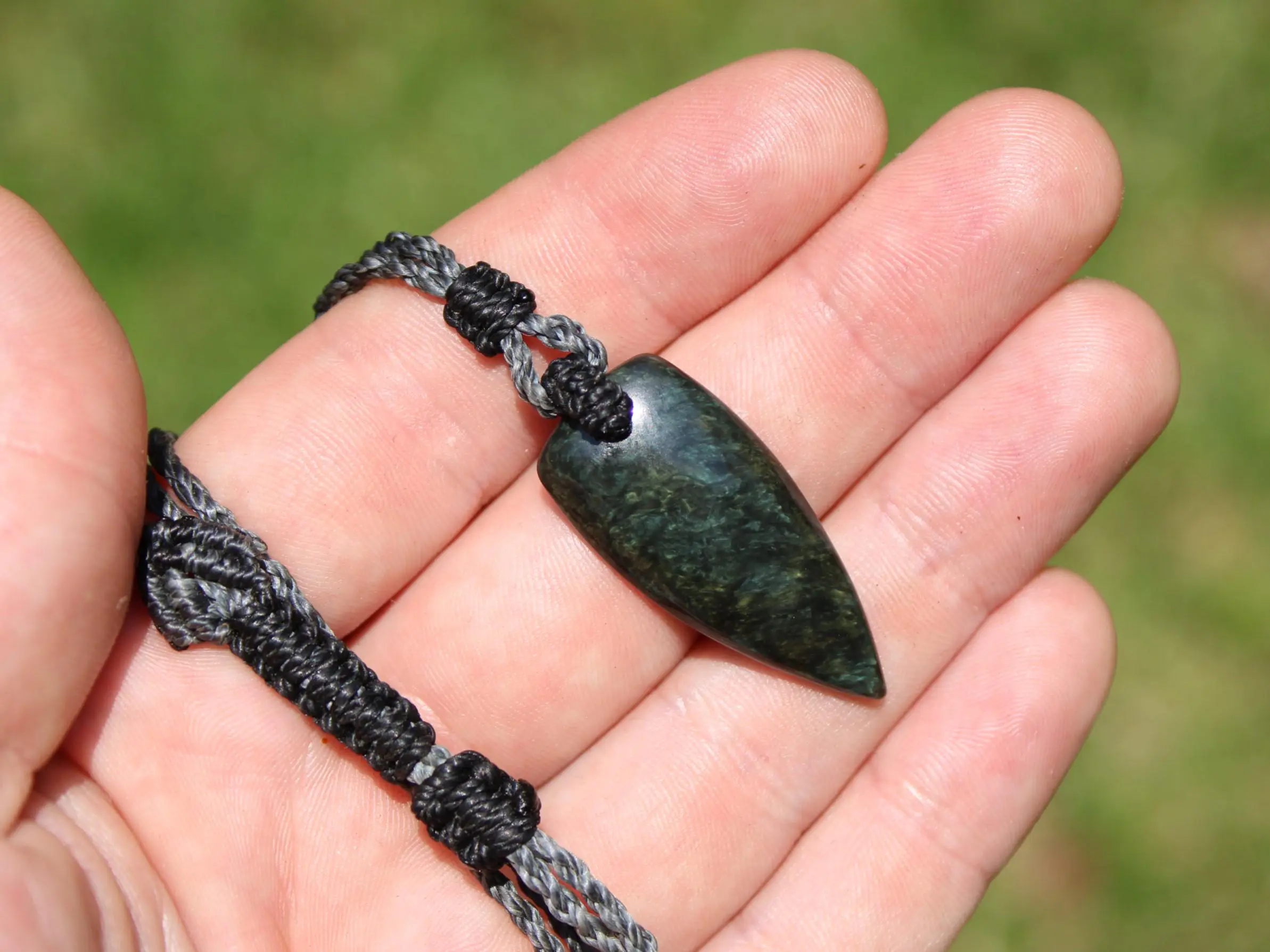 American Elven Rainbow Obsidian Pendant • Volcanic Glass Necklace • Healing Tribal Talisman • Australian Handmade Tropical Cord