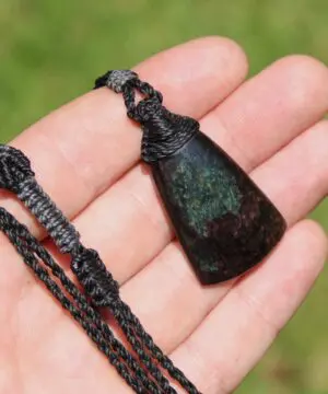 American Elven Rainbow Obsidian Pendant • Volcanic Glass Necklace • Healing Tribal Talisman • Australian Handmade Tropical Cord