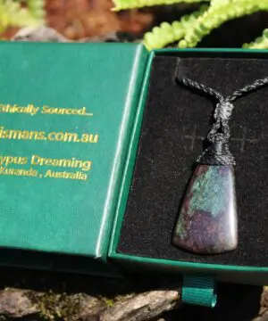 American Elven Rainbow Obsidian Pendant • Volcanic Glass Necklace • Healing Tribal Talisman • Australian Handmade Tropical Cord