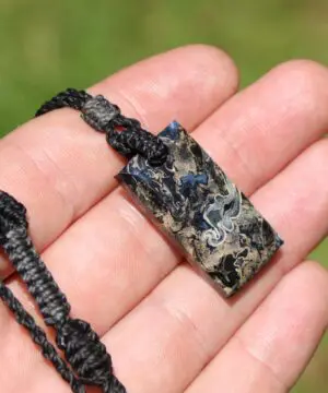 Elven Petrified Palmwood Pendant • Birds Eye Palm Root Necklace • Fossil Talisman • Australian Handmade • Handwoven Tropical Cord