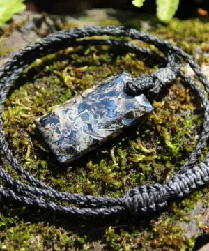 Elven Petrified Palmwood Pendant • Birds Eye Palm Root Necklace • Fossil Talisman • Australian Handmade • Handwoven Tropical Cord