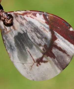 Australian Outback Jasper Necklace • Healing Crystal Pendant • Tribal Stone Jewelry • Australian Handmade Thin Macrame Tropical Cord