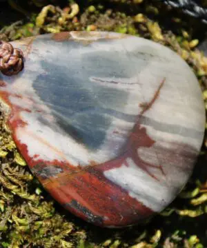 Australian Outback Jasper Necklace • Healing Crystal Pendant • Tribal Stone Jewelry • Australian Handmade Thin Macrame Tropical Cord