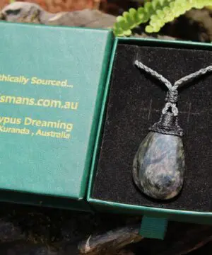 American Elven Rainbow Obsidian Pendant Necklace • Australian Handmade Tropical Cord Volcanic Glass Healing Tribal Talisman Pendant Necklace