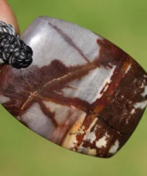 Australian Outback Jasper Pendant Necklace • Australian Handmade Handwoven Tropical Cord • Earthy Tribal Healing Stone Jewelry