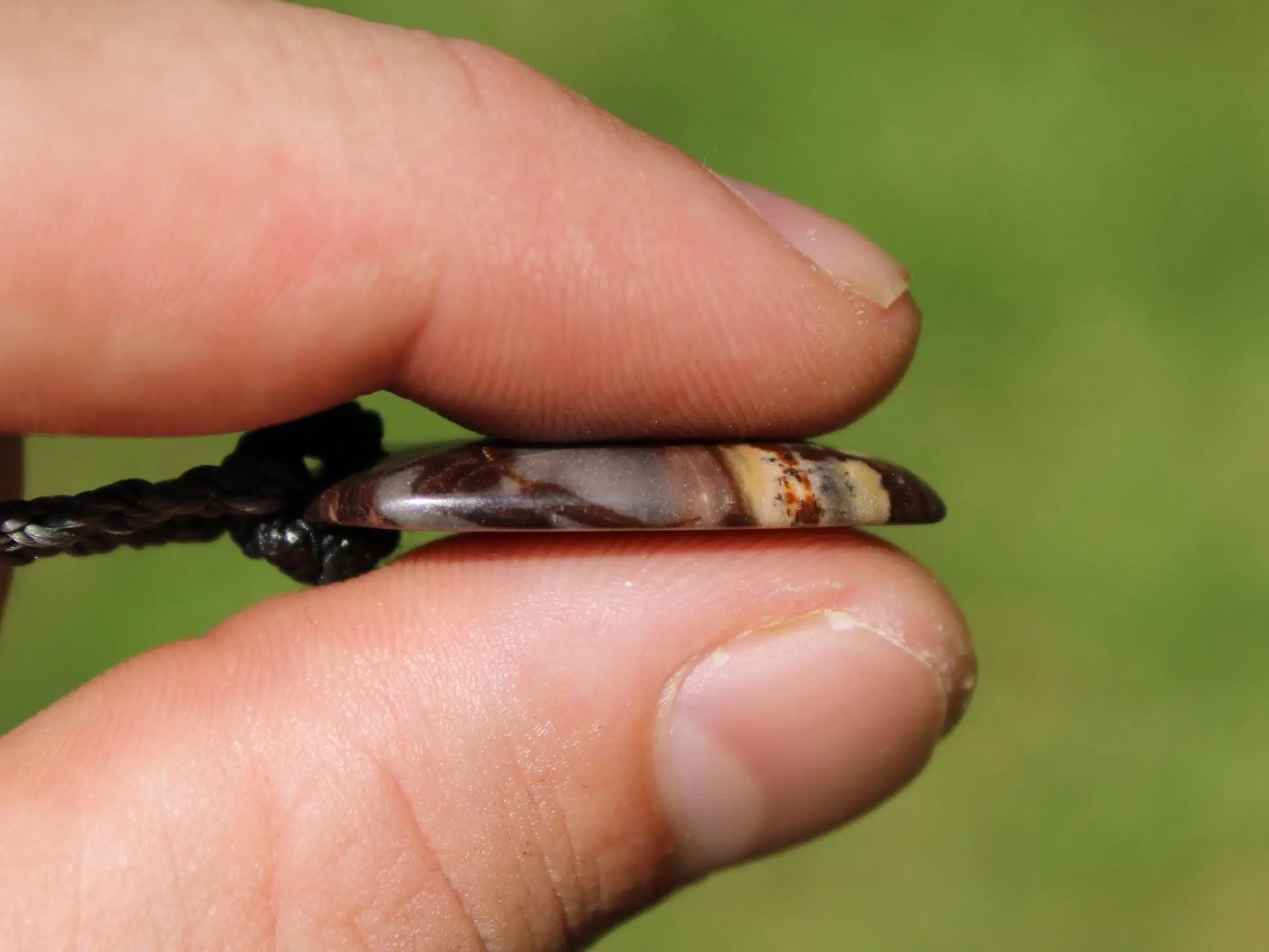 Australian Outback Jasper Pendant Necklace • Australian Handmade Handwoven Tropical Cord • Earthy Tribal Healing Stone Jewelry