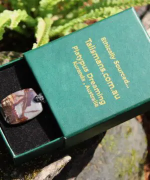 Australian Outback Jasper Pendant Necklace • Australian Handmade Handwoven Tropical Cord • Earthy Tribal Healing Stone Jewelry