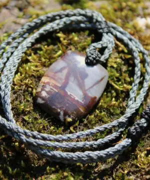 Australian Outback Jasper Pendant Necklace • Australian Handmade Handwoven Tropical Cord • Earthy Tribal Healing Stone Jewelry