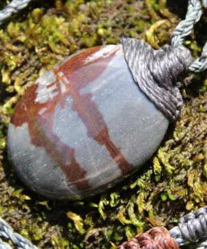 Australian Outback Jasper Pendant Necklace • Australian Handmade Handwoven Tropical Cord • Earthy Tribal Healing Stone Jewelry