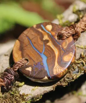 Australian Boulder opal, Australian creek Jasper, unique tribal necklace talisman, Australian made handwoven tropical Cord, Summer jewelry