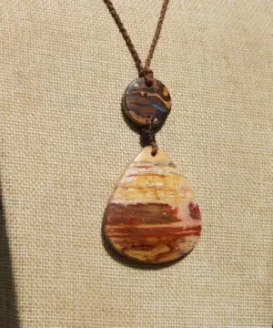 Australian Boulder opal, Australian creek Jasper, unique tribal necklace talisman, Australian made handwoven tropical Cord, Summer jewelry