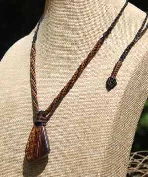 Koroit Boulder Opal Necklace • Australian Solid Opal Pendant • Hand-Polished Crystal Talisman • Australian made handwoven tropical cord
