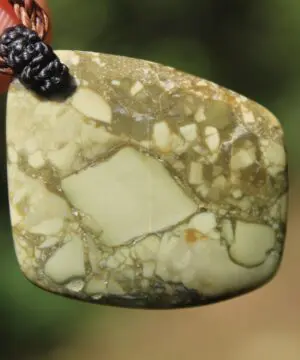 Australian Rainforest Jasper Pendant , Royal Rhyolite Necklace, Australian made macrame cord,ELVEN jewelry, green summer beach jewellery