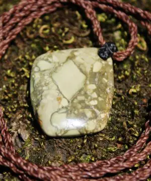 Australian Rainforest Jasper Pendant , Royal Rhyolite Necklace, Australian made macrame cord,ELVEN jewelry, green summer beach jewellery