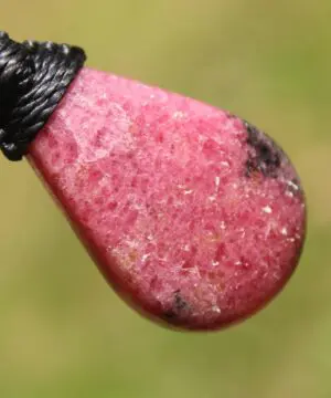 Australian ROYAL Rhodonite Necklace, Tribal pendant. Macrame necklace, Heart Chakra stone Jewelry, pink stone jewelry, Taurus necklace