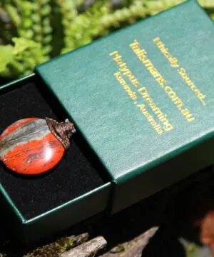 Australian Red Snakeskin Jasper Pendant ,Australian Macrame cord Crystal Necklace, healing crystal pendant, surfer summer pendant jewelry