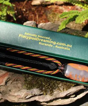 Kerrouchan Agate Pendant • Tribal Healing Crystal Necklace • Australian Handmade Tropical Cord • Indigenous Inspired Talisman