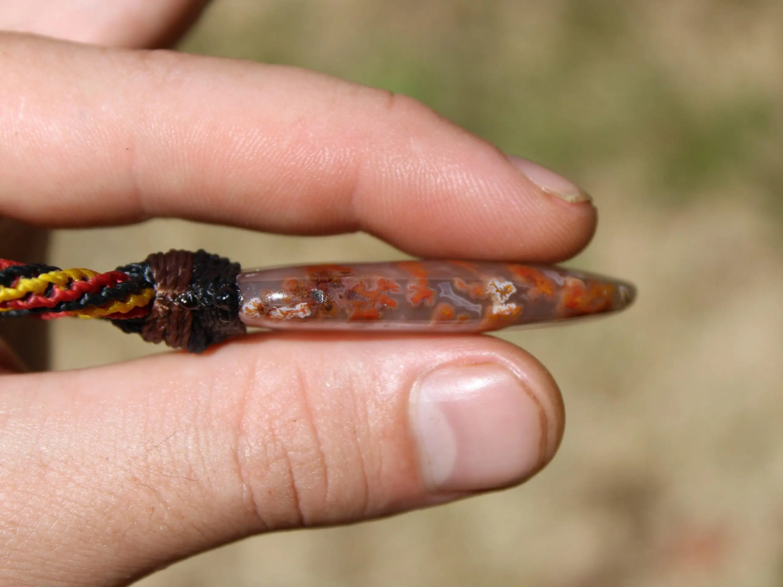 Kerrouchan Agate Pendant • Tribal Healing Crystal Necklace • Australian Handmade Tropical Cord • Indigenous Inspired Talisman