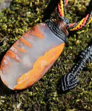 Kerrouchan Agate Pendant • Tribal Healing Crystal Necklace • Australian Handmade Tropical Cord • Indigenous Inspired Talisman