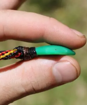 Australian Marlborough Chrysoprase Necklace • Gel Green Stone Pendant • Indigenous Inspired Tribal Talisman • Handmade Tropical Cord Jewelry