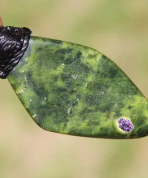 Tasmanian Serpentine Pendant, Australian Atlantisite Necklace • Australian Handmade Talisman, Australian handwoven tropical cord