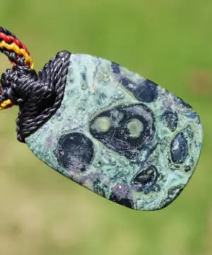 Kambaba Jasper Necklace • Stromatolite Fossil Pendant • Tribal Healing Jewelry • Indigenous-Inspired Australian Handmade Tropical Cord