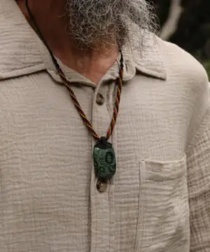 Kambaba Jasper Necklace • Stromatolite Fossil Pendant • Tribal Healing Jewelry • Indigenous-Inspired Australian Handmade Tropical Cord