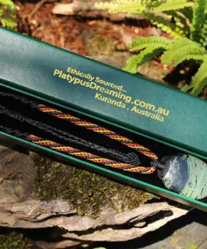 Stromatolite Fossil Pendant • Tribal Healing Jewelry • Kambaba Jasper Necklace • Indigenous-Inspired Australian Handmade Tropical Cord