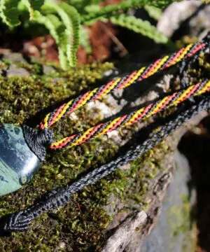 Stromatolite Fossil Pendant • Tribal Healing Jewelry • Kambaba Jasper Necklace • Indigenous-Inspired Australian Handmade Tropical Cord