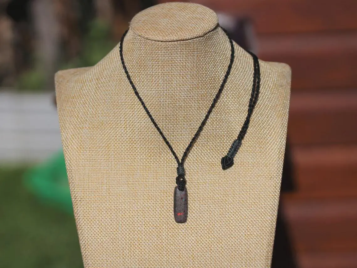 FIRE MATRIX Fairy OPAL Necklace, Australian Opal Tribal Pendant, Australian made macrame cord, dragon sun necklace, october birthstone