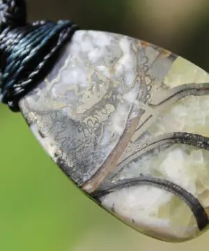 Pyrite Ammonite Calcite Necklace, Ammonite Fossil Pendant , Calcite jewelry, Australian made Macrame Cord Healing Crystal Jewelry