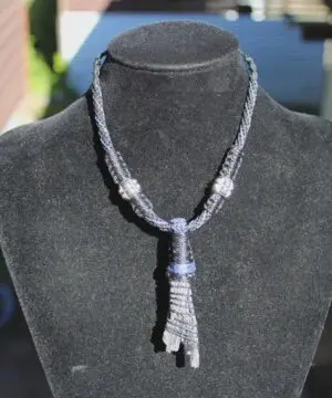 Australian KYANITE Necklace, Black Kyanite Pendant, Australian made Tropical Cord, Healing Crystal Jewellery, Handmade NeoTribal Talisman