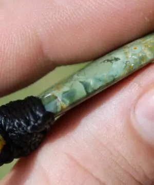 Australian Royal Rhyolite Rainforest Jasper Necklace • Indigenous Inspired Talisman • Australian Handmade Handwoven Tropical Cord