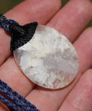 Australian Angelic Agate Necklace , agate creek pendant, Australian handmade handwoven tropical cord , Agate Pendant necklace