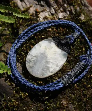 Australian Angelic Agate Necklace , agate creek pendant, Australian handmade handwoven tropical cord , Agate Pendant necklace