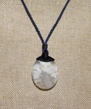 Australian Angelic Agate Necklace , agate creek pendant, Australian handmade handwoven tropical cord , Agate Pendant necklace