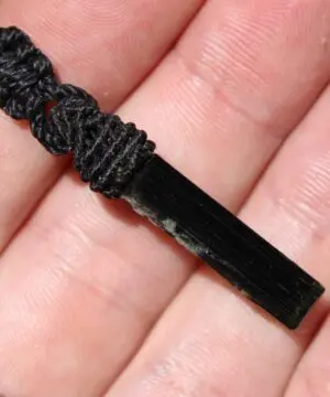 Tourmaline Necklace • Afghan Tourmaline Pendant • Raw Green Blue Crystal Talisman • Australian Handmade • Handwoven Tropical Cord