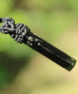 Tourmaline Necklace • Afghan Tourmaline Pendant • Raw Green Blue Crystal Talisman • Australian Handmade • Handwoven Tropical Cord